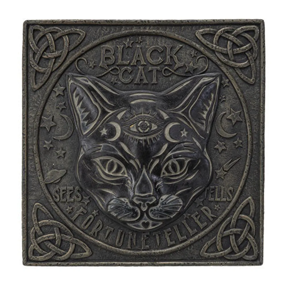 10" Black Cat Cement Stepping Stone