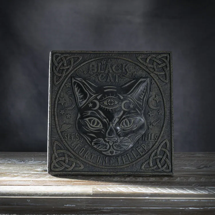 10" Black Cat Cement Stepping Stone