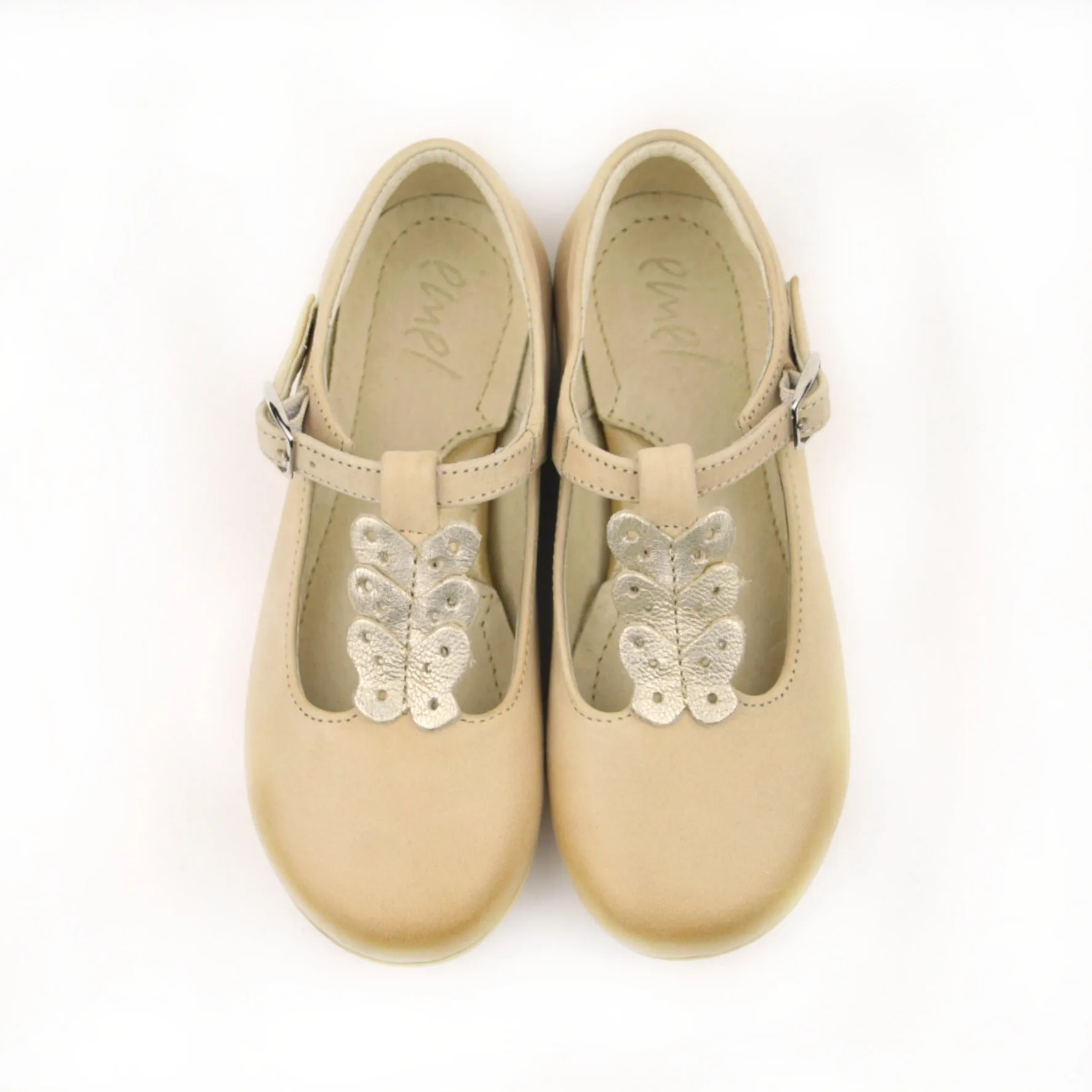 (2163-4B) Emel beige butterfly balerina