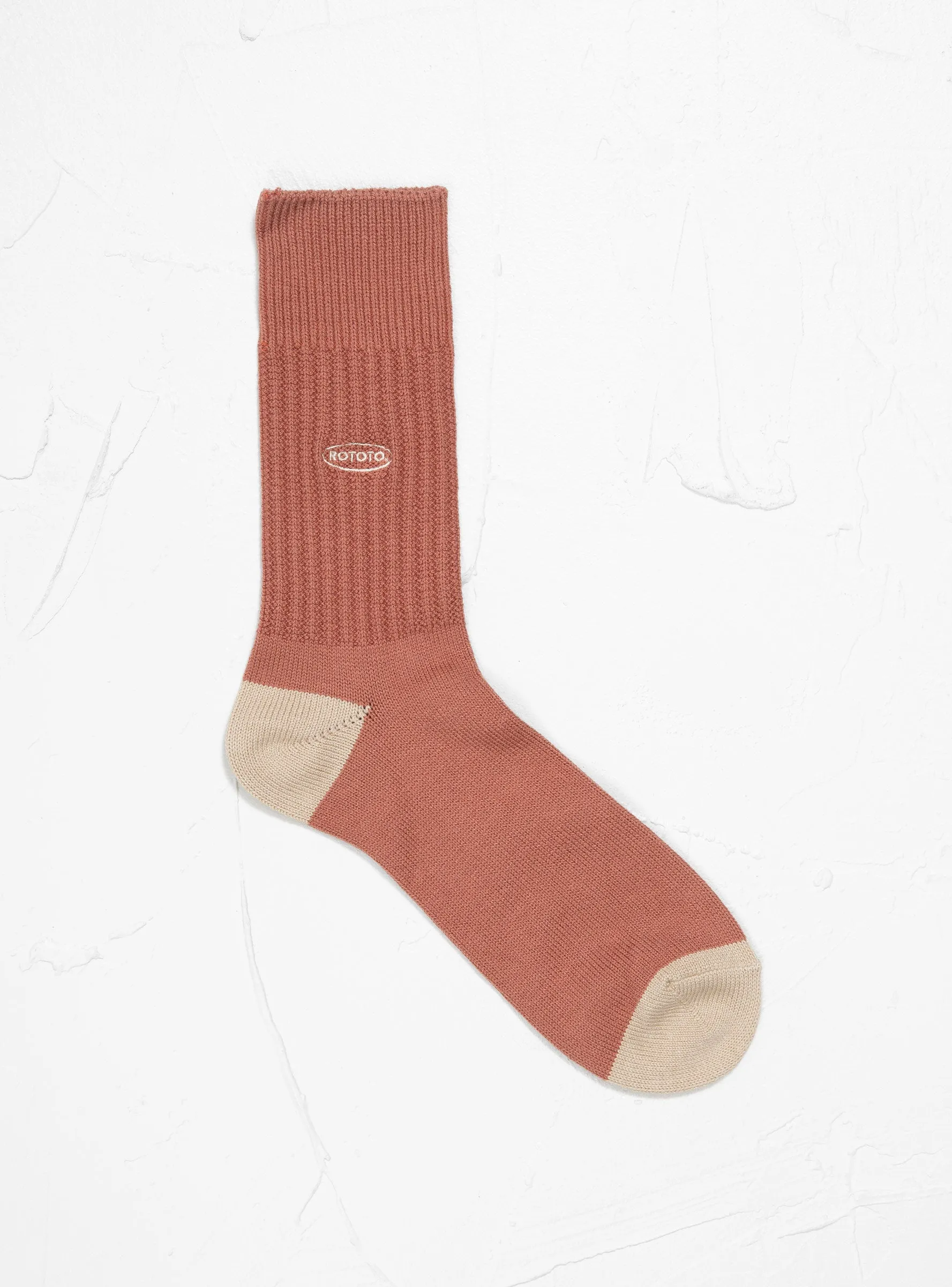 90s Logo Crew Socks Dark Coral