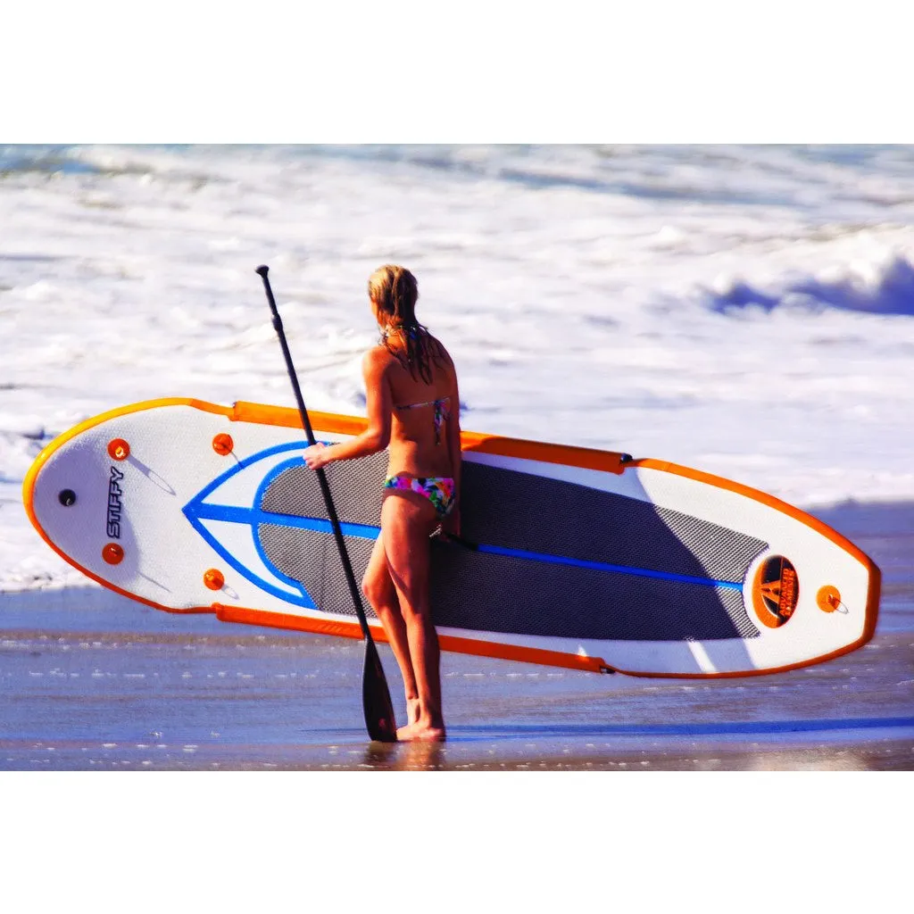 Advanced Elements Stiffy Inflatable Stand Up Paddle Board & Pump | White/Orange