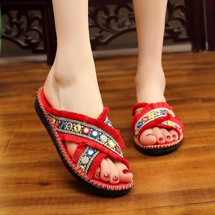 Babakud Ethnic Embroidery Summer Slippers 35-41