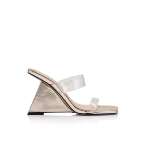 Brooke Wedge Gold Metallic Patent