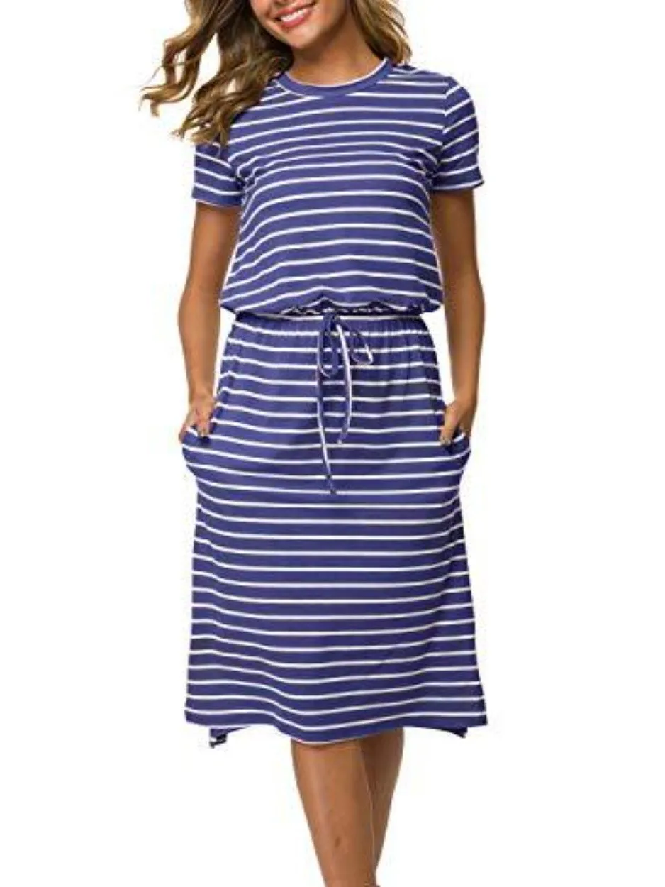 Casual Midi Dress with Pockets