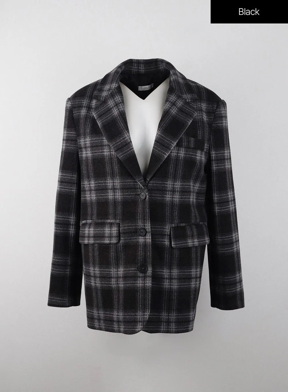 Checkered Casual Blazer IJ402