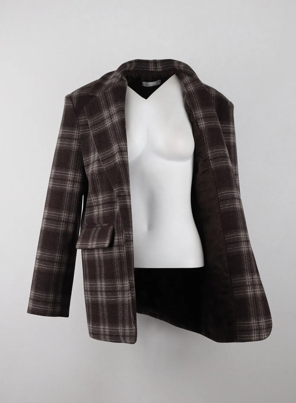 Checkered Casual Blazer IJ402