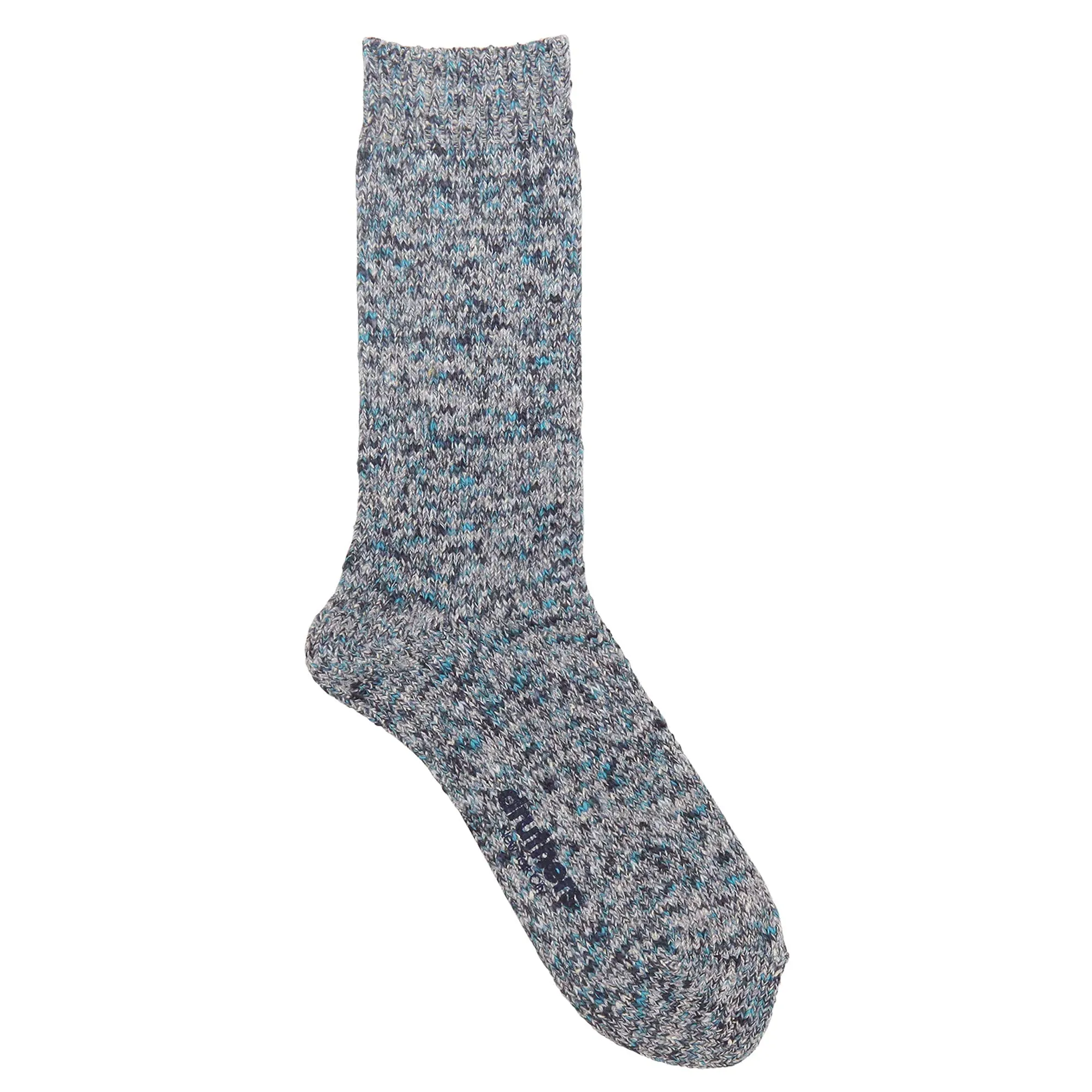 Druthers Recycled Melange Crew Socks - Blue