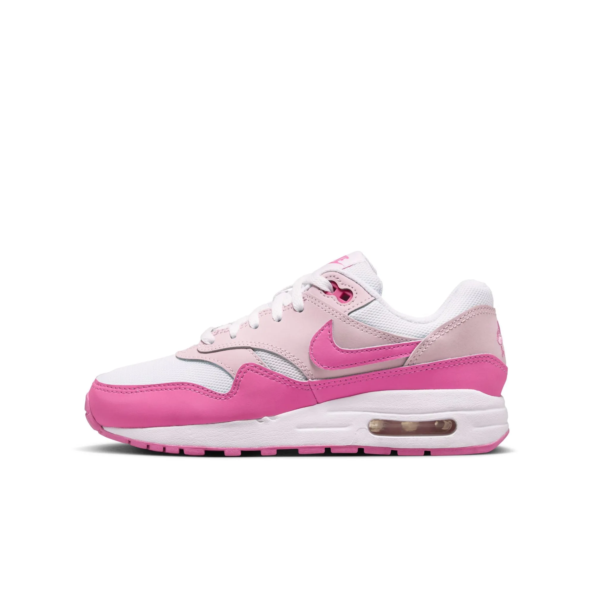 Grade School Air Max 1 White/Playful Pink-Pink Foam FZ3559-100