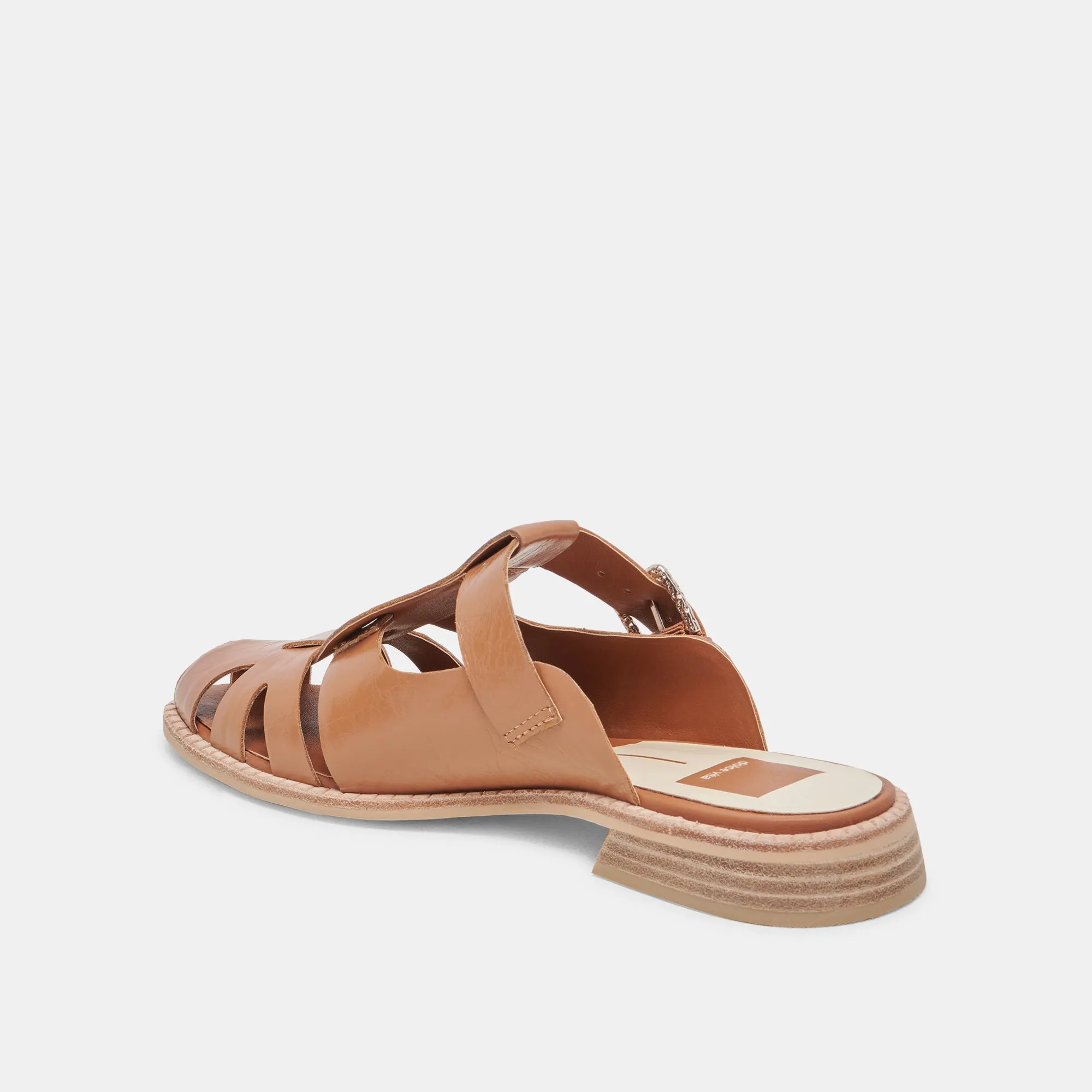 HIPPIE FLATS TAN CRINKLE PATENT