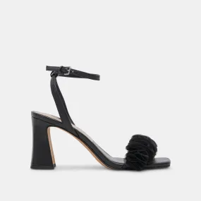 IESHA HEELS BLACK LEATHER