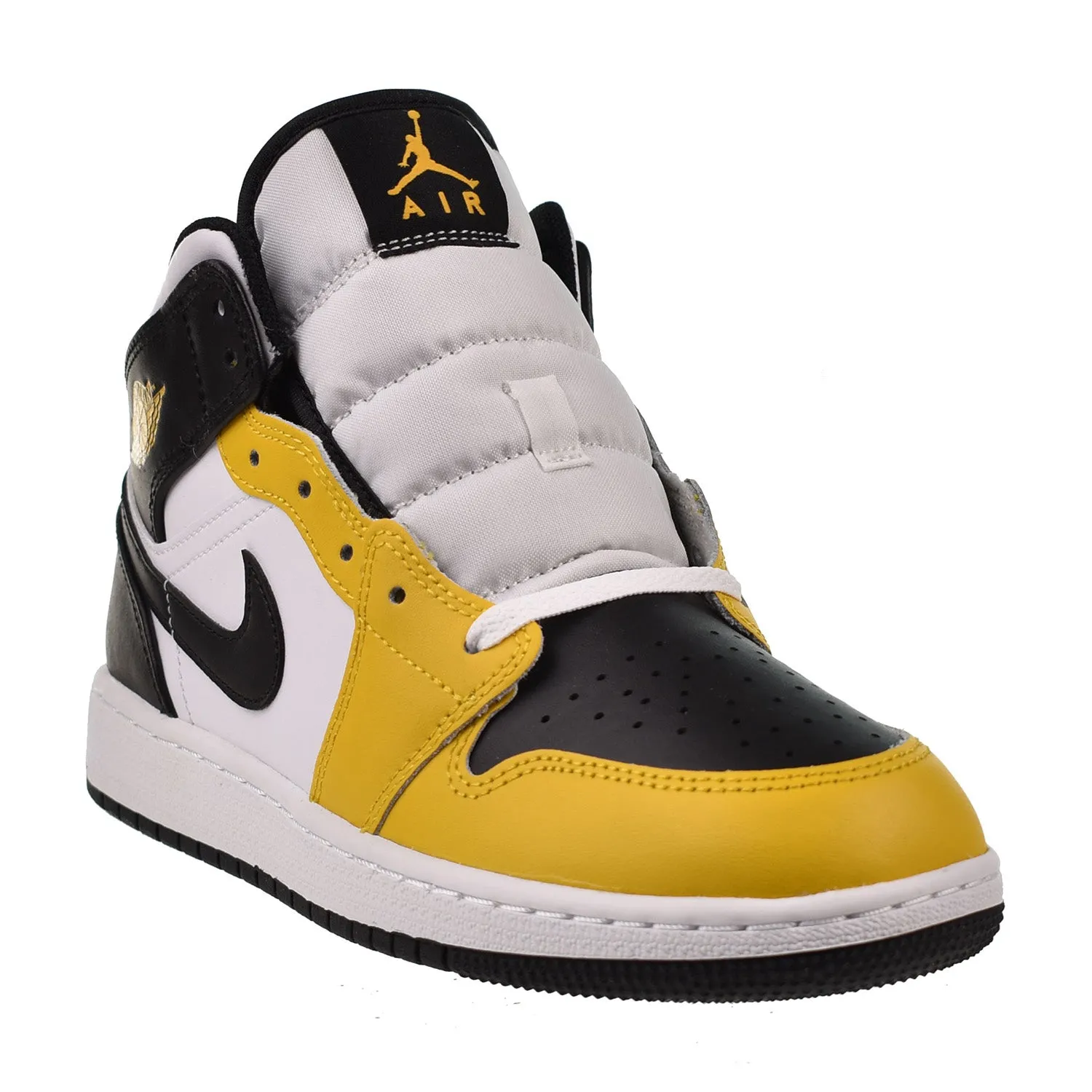 Jordan 1 Mid (GS) Big Kids' Shoes Yellow Ochre-Black-White