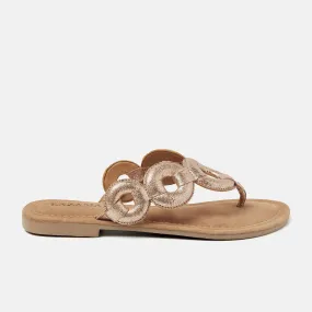 Juliet Leren Dames Slippers Peach