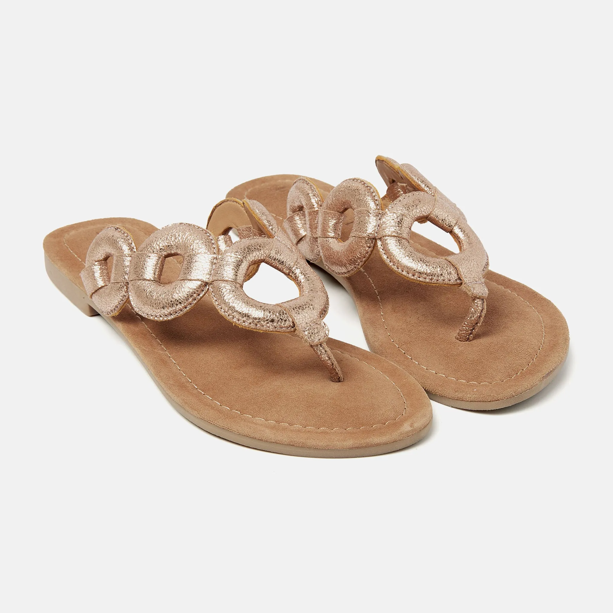 Juliet Leren Dames Slippers Peach