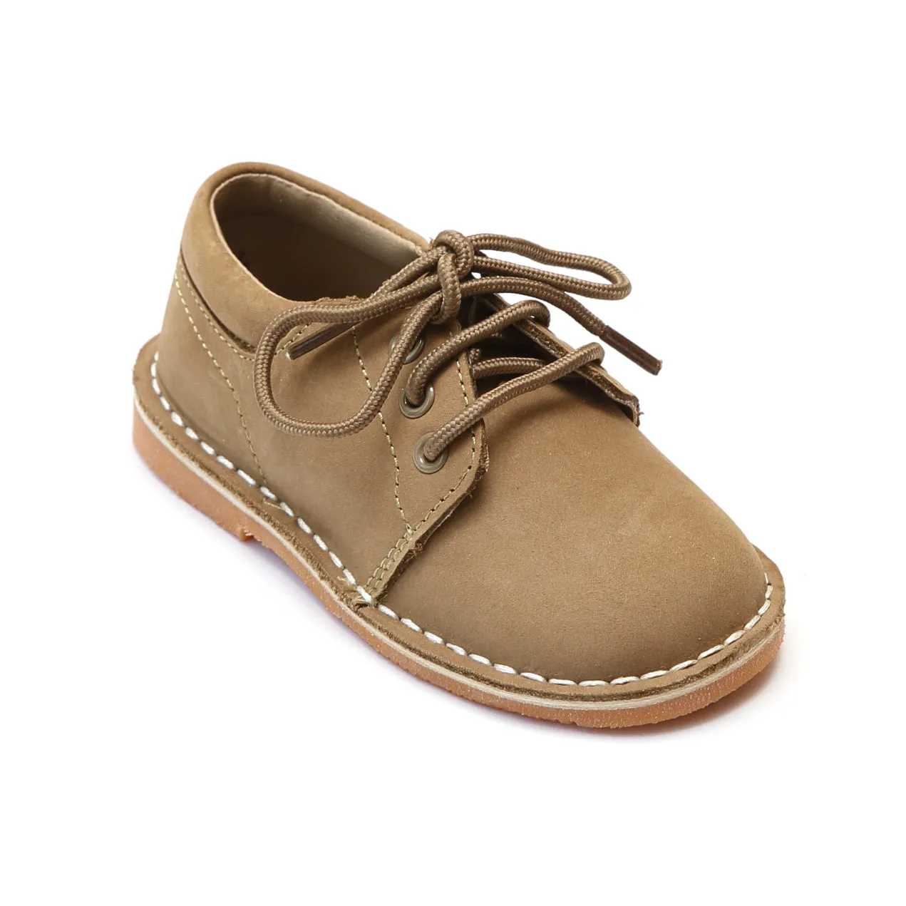 L'Amour Boys 5012 Khaki Nubuck Leather Lace Up Shoes