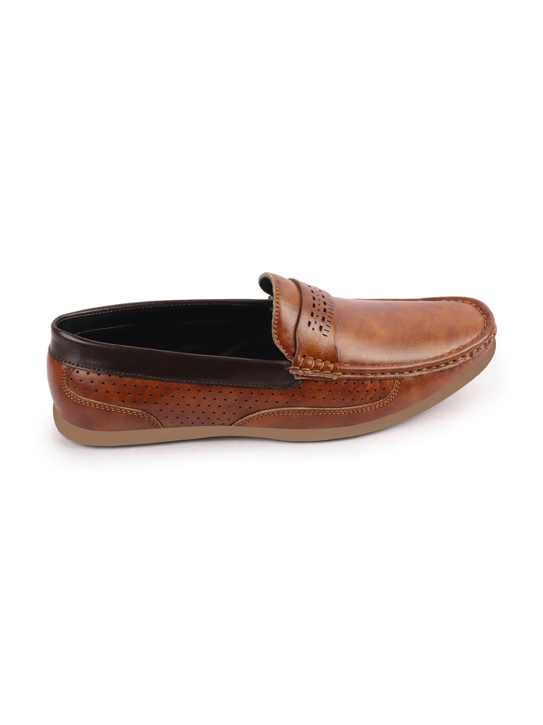 Men Tan Casual Slip-On Loafers