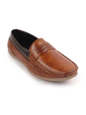 Men Tan Casual Slip-On Loafers