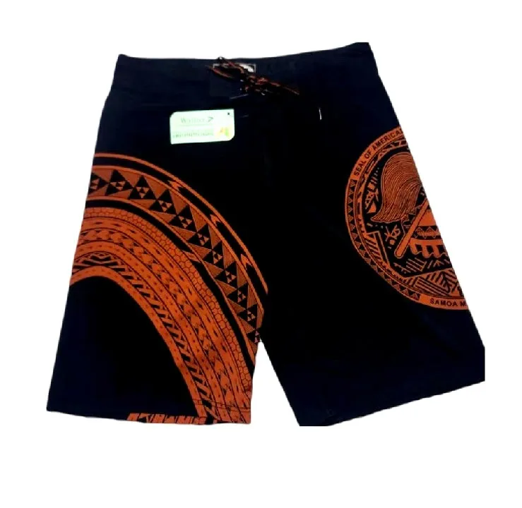 Mens Brown Samoa Board Shorts