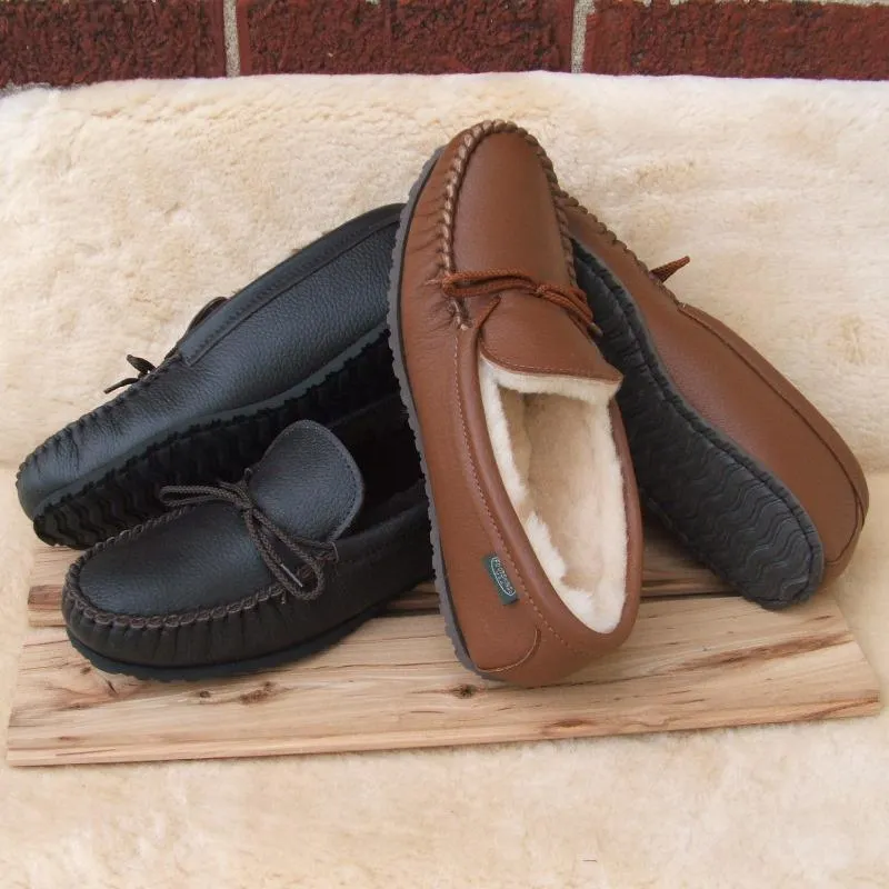 Men's Cushion-Flex Sole Sheepskin Slippers Made in USA by Footskin 4400S-CFS