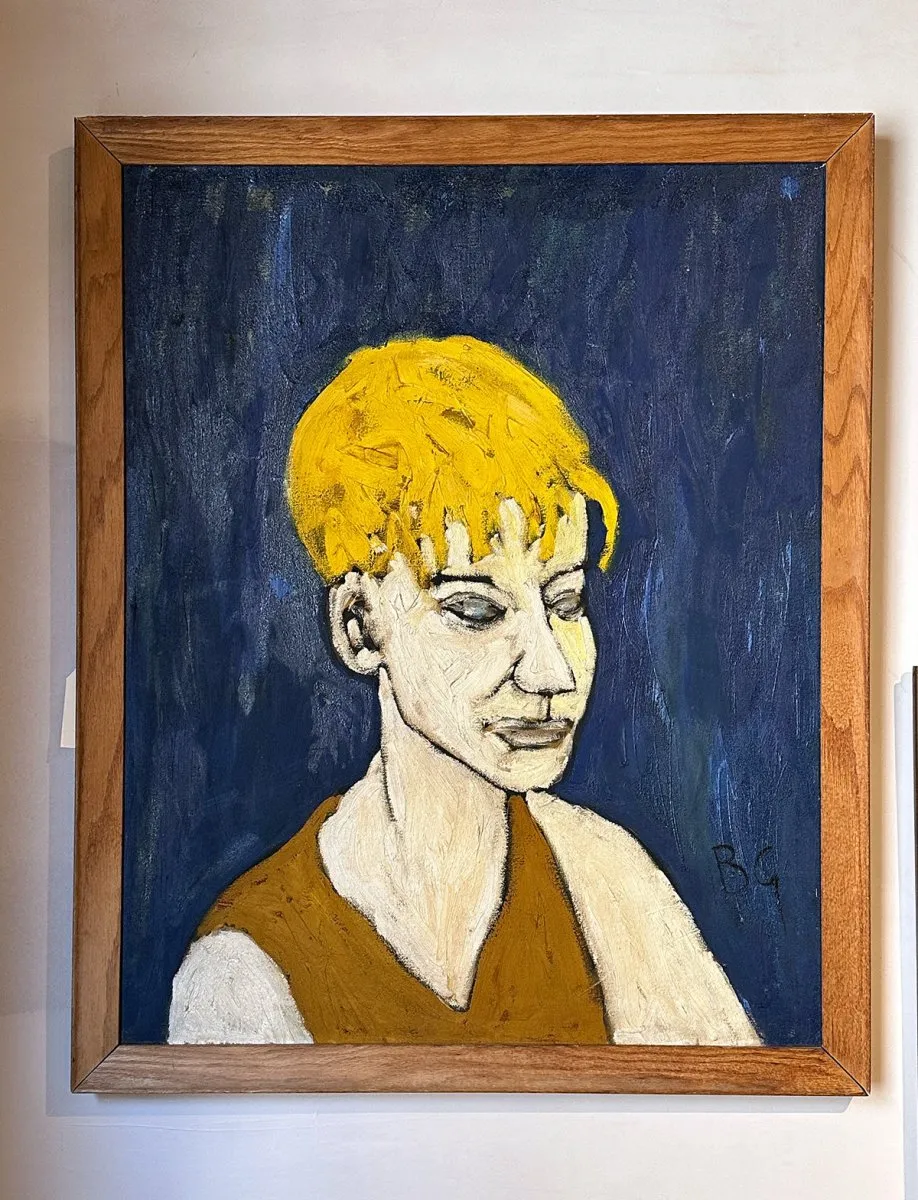 Mid Century Oil on Board Elfriede's Portrait by Blanco