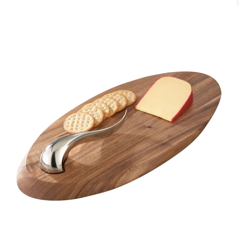 Nambe Swoop Cheeseboard With Knife