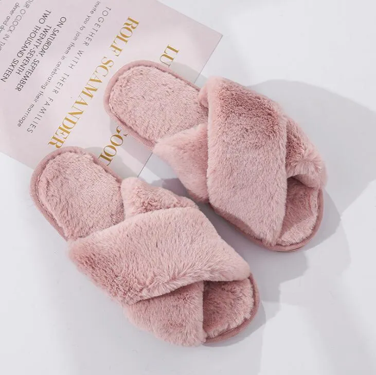 New Cross Plush Slippers