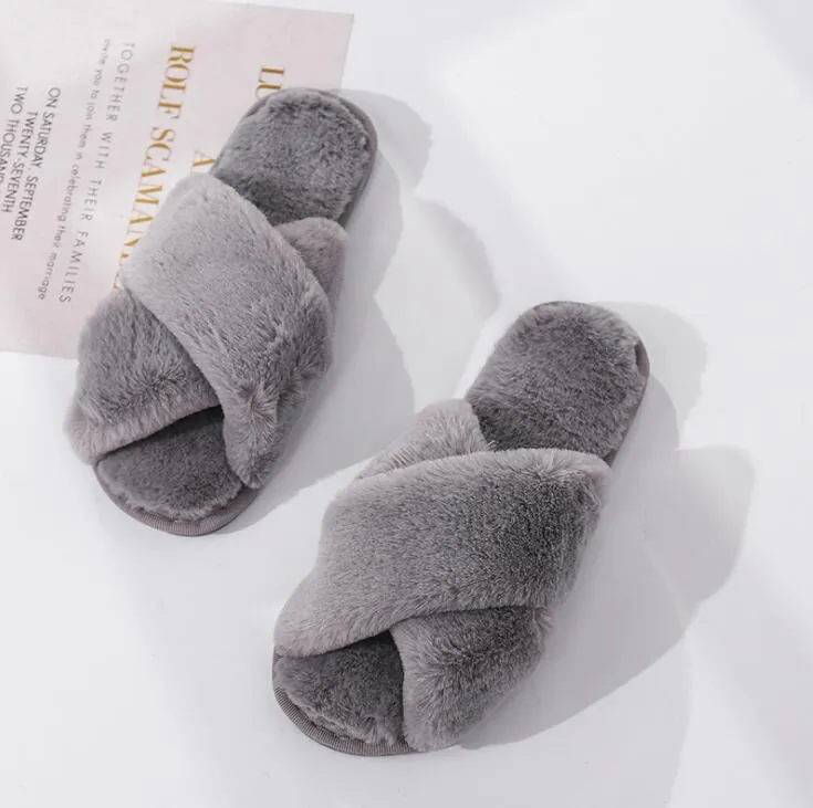 New Cross Plush Slippers