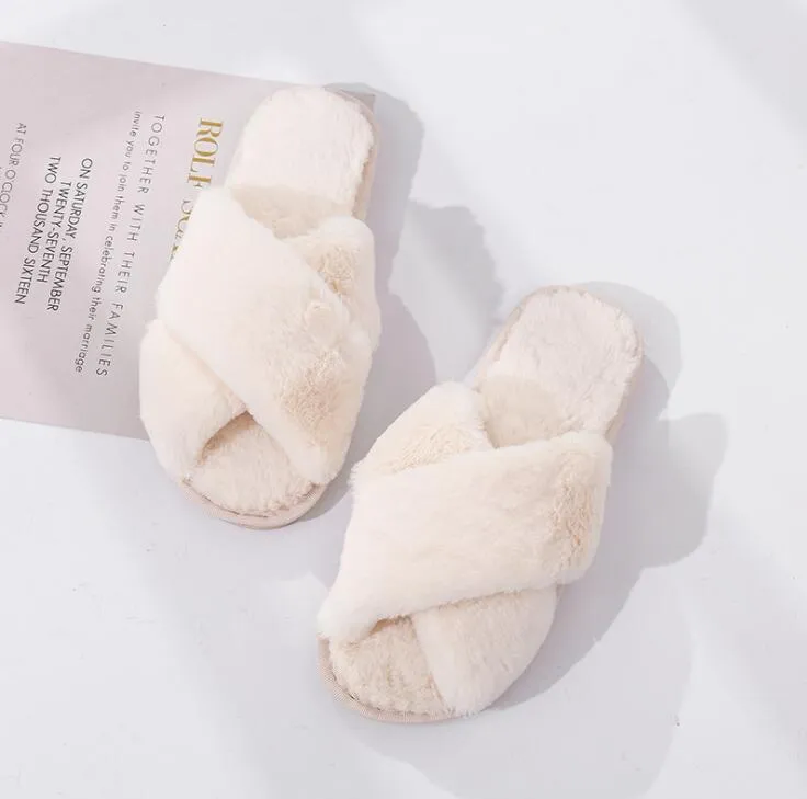 New Cross Plush Slippers