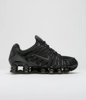 Nike Womens Shox TL Shoes - Black / Black - Metallic Hematite - Max Orange