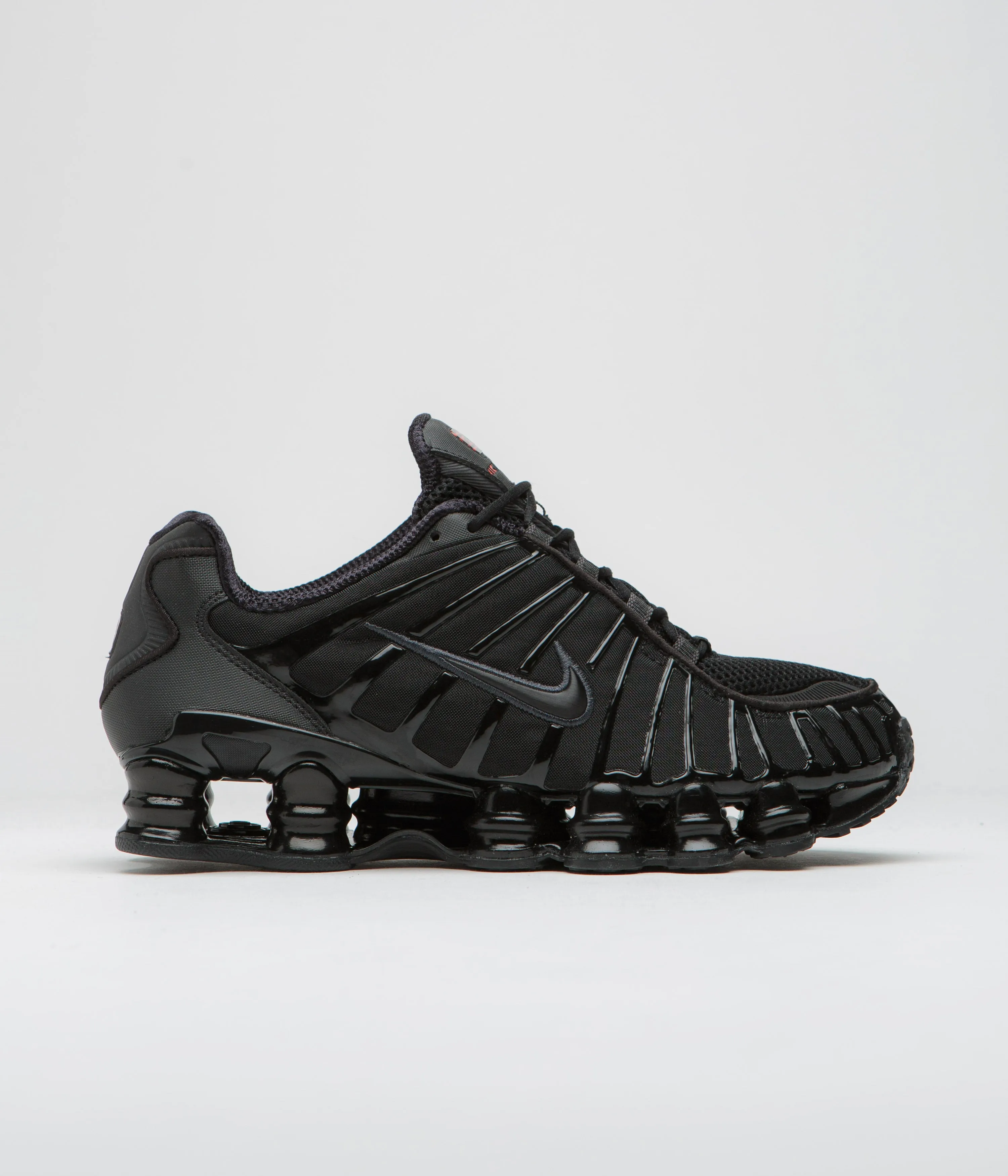 Nike Womens Shox TL Shoes - Black / Black - Metallic Hematite - Max Orange