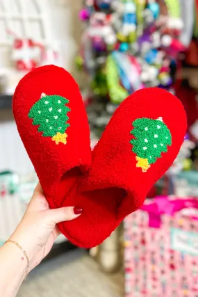 Plush Christmas Tree Slippers