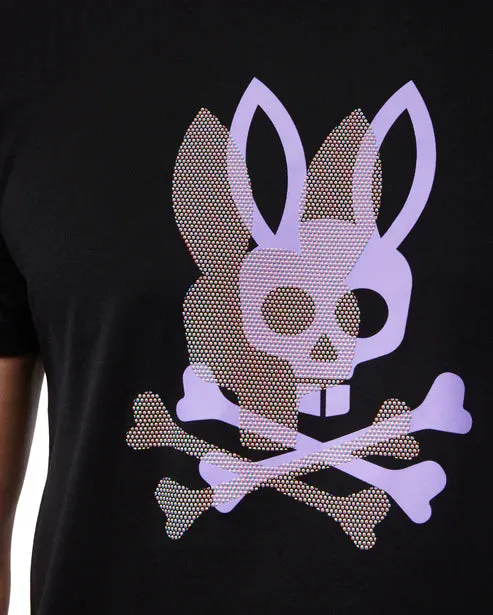 Psycho Bunny Mens Black Chicago HD Dotted Graphic T-Shirt_ B6U412Z1PC-001