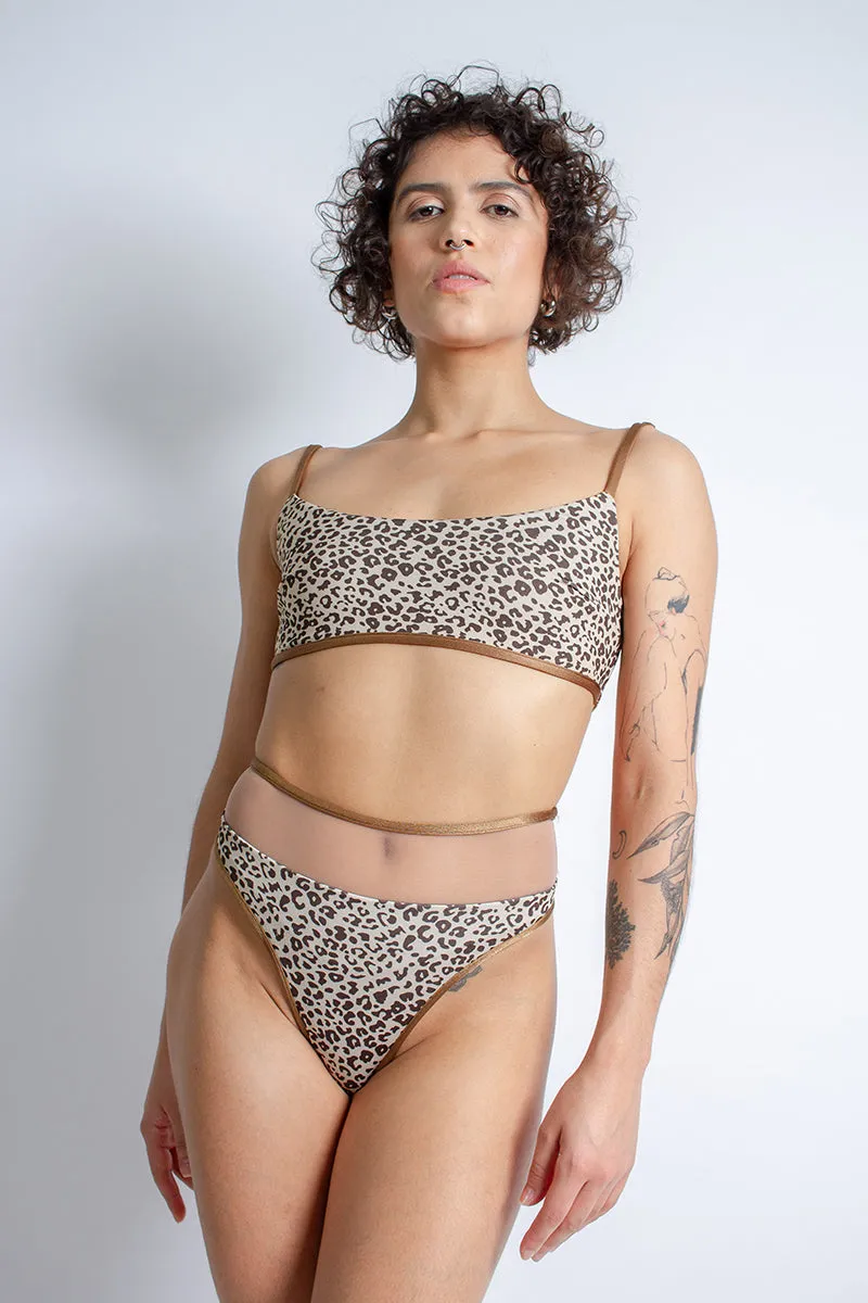 Rolling Vento Reversible Selva Top - Beige Leopard/Chocolate