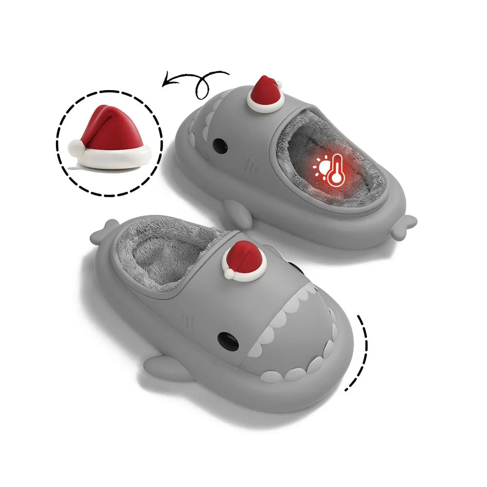 Sharkicks Basic - Winter Santa Heel-open Shark Slippers