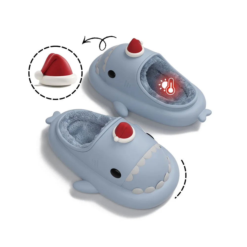 Sharkicks Basic - Winter Santa Heel-open Shark Slippers