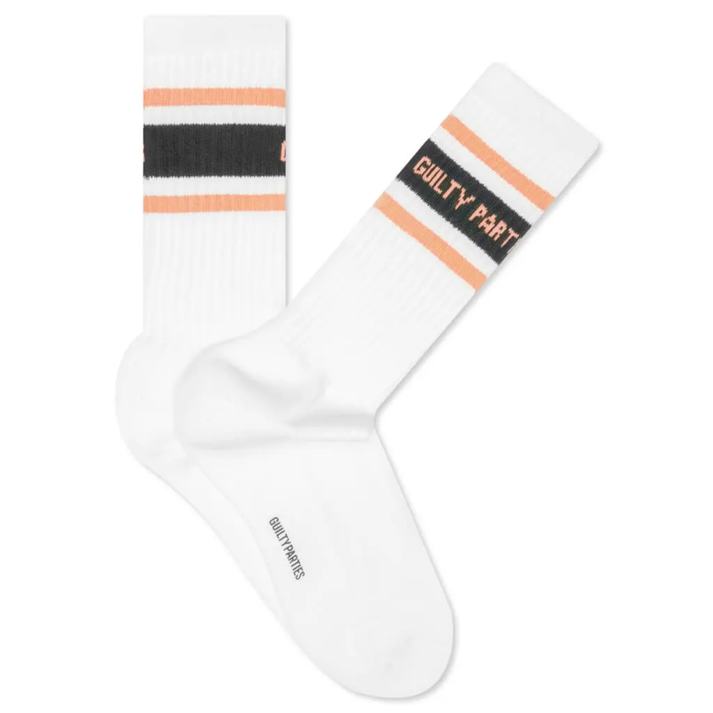 Skater Socks Type-2 - White/Orange