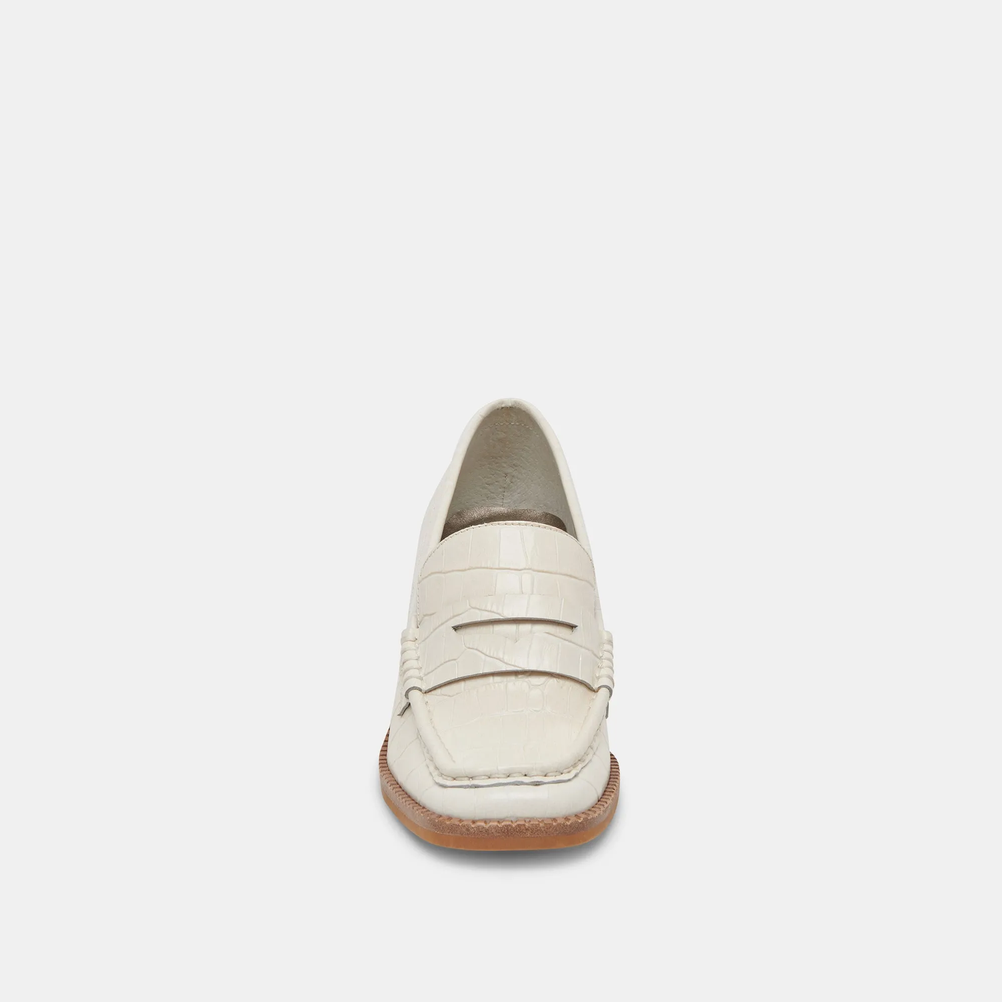 TALIE LOAFERS IVORY EMBOSSED LEATHER