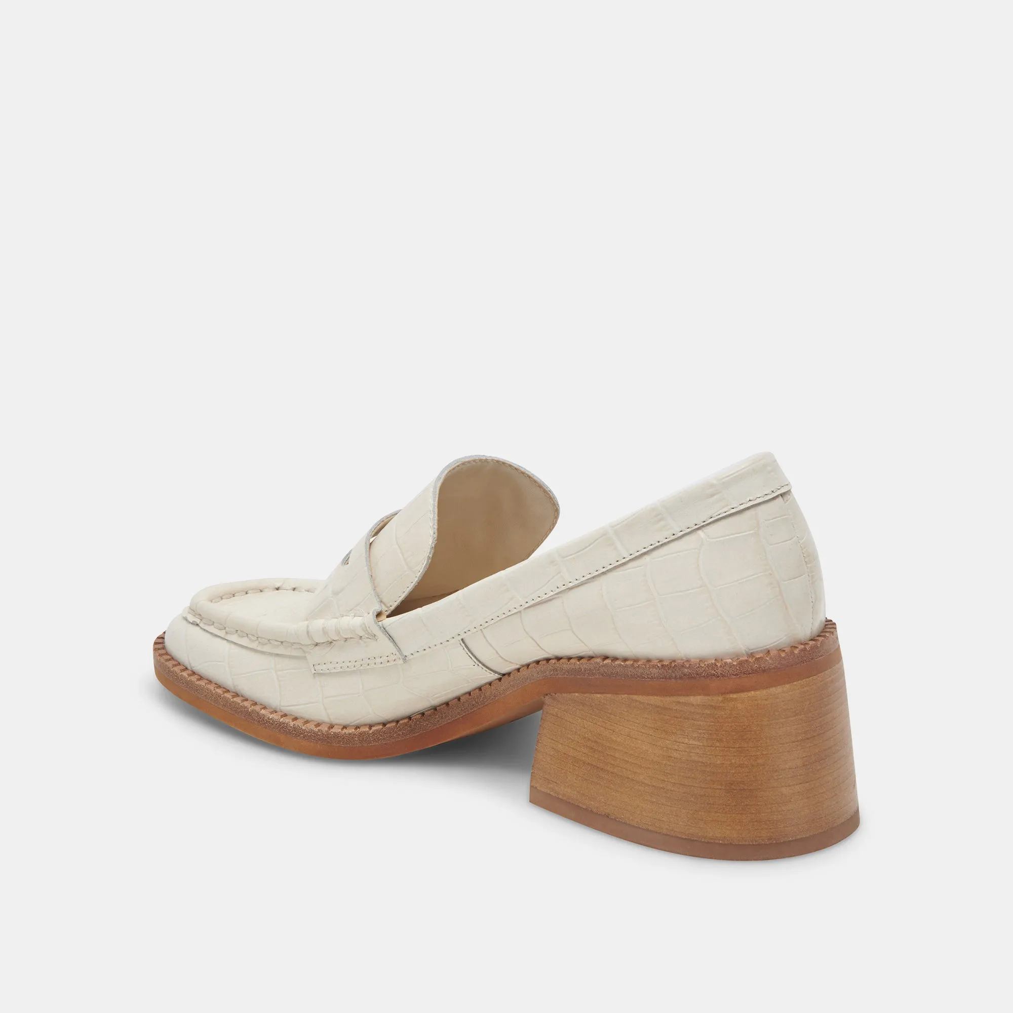 TALIE LOAFERS IVORY EMBOSSED LEATHER