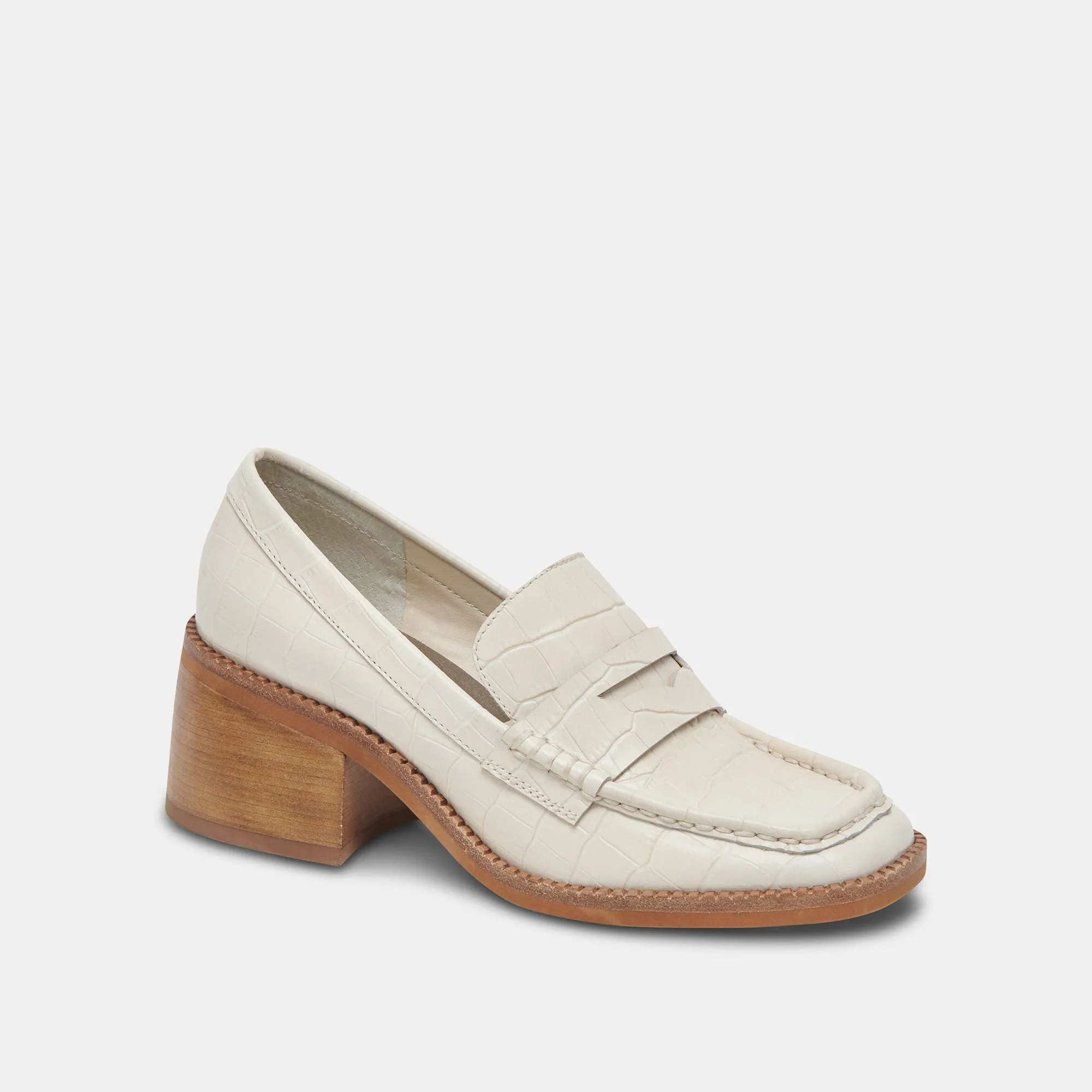 TALIE LOAFERS IVORY EMBOSSED LEATHER