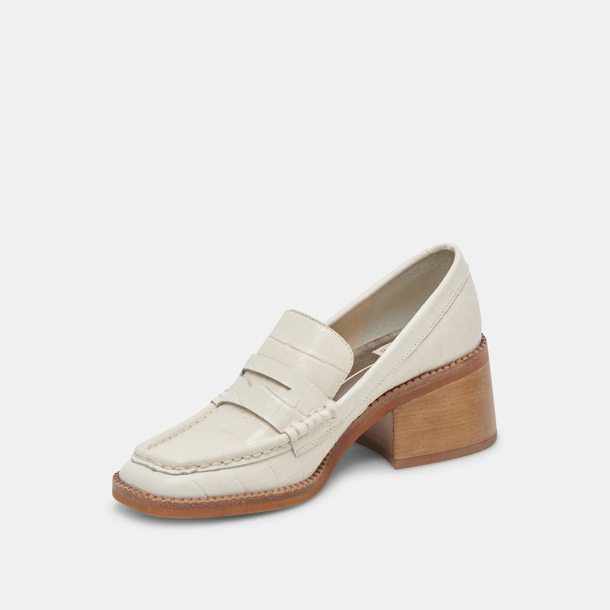 TALIE LOAFERS IVORY EMBOSSED LEATHER