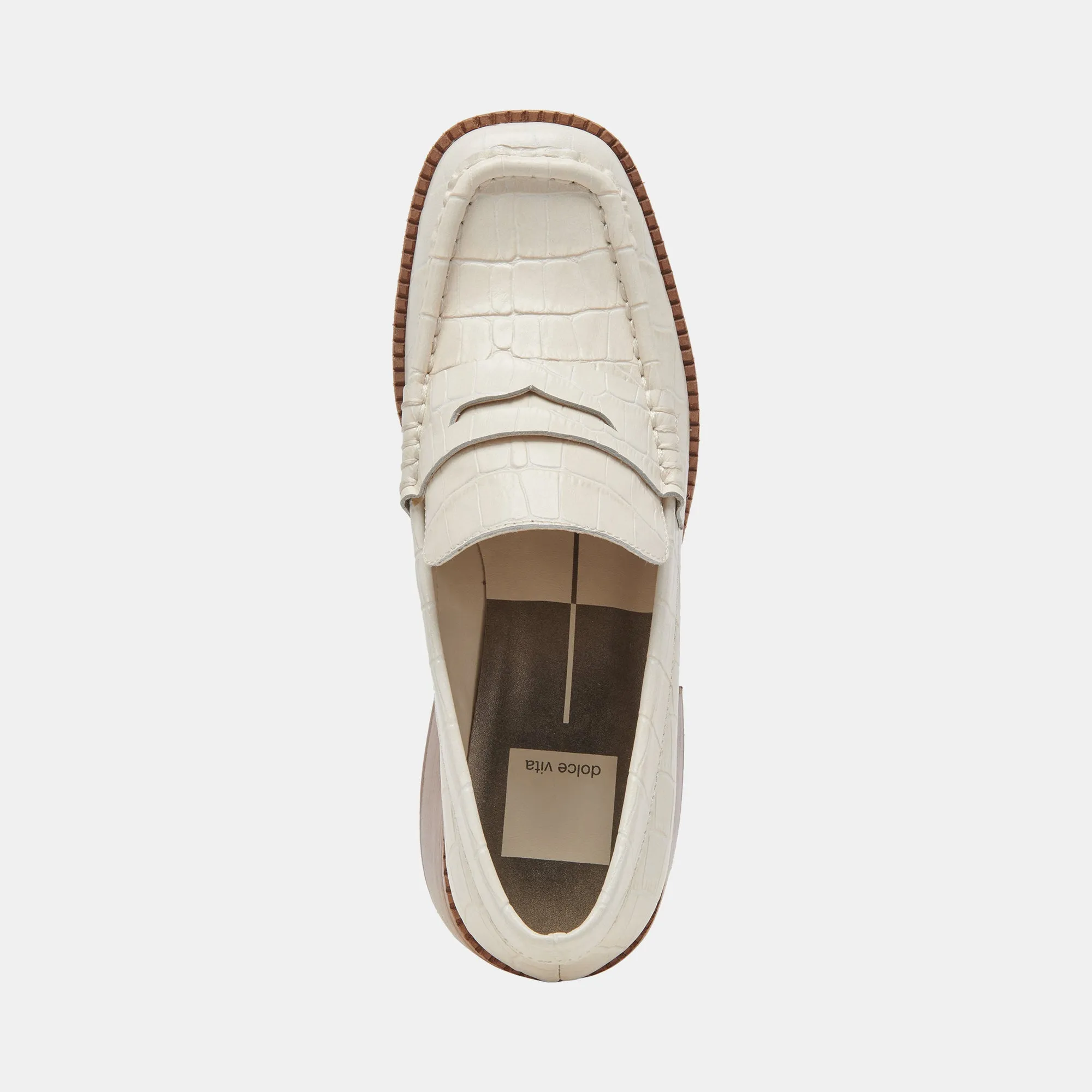 TALIE LOAFERS IVORY EMBOSSED LEATHER