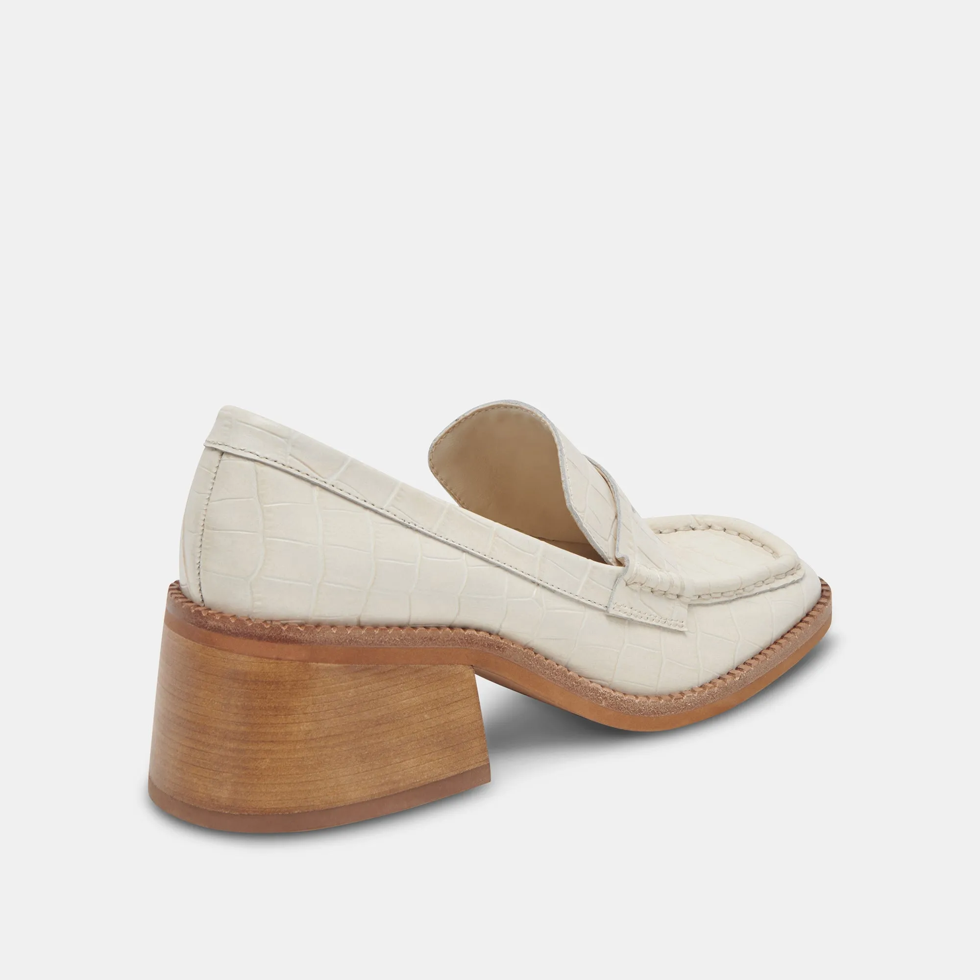 TALIE LOAFERS IVORY EMBOSSED LEATHER