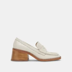 TALIE LOAFERS IVORY EMBOSSED LEATHER