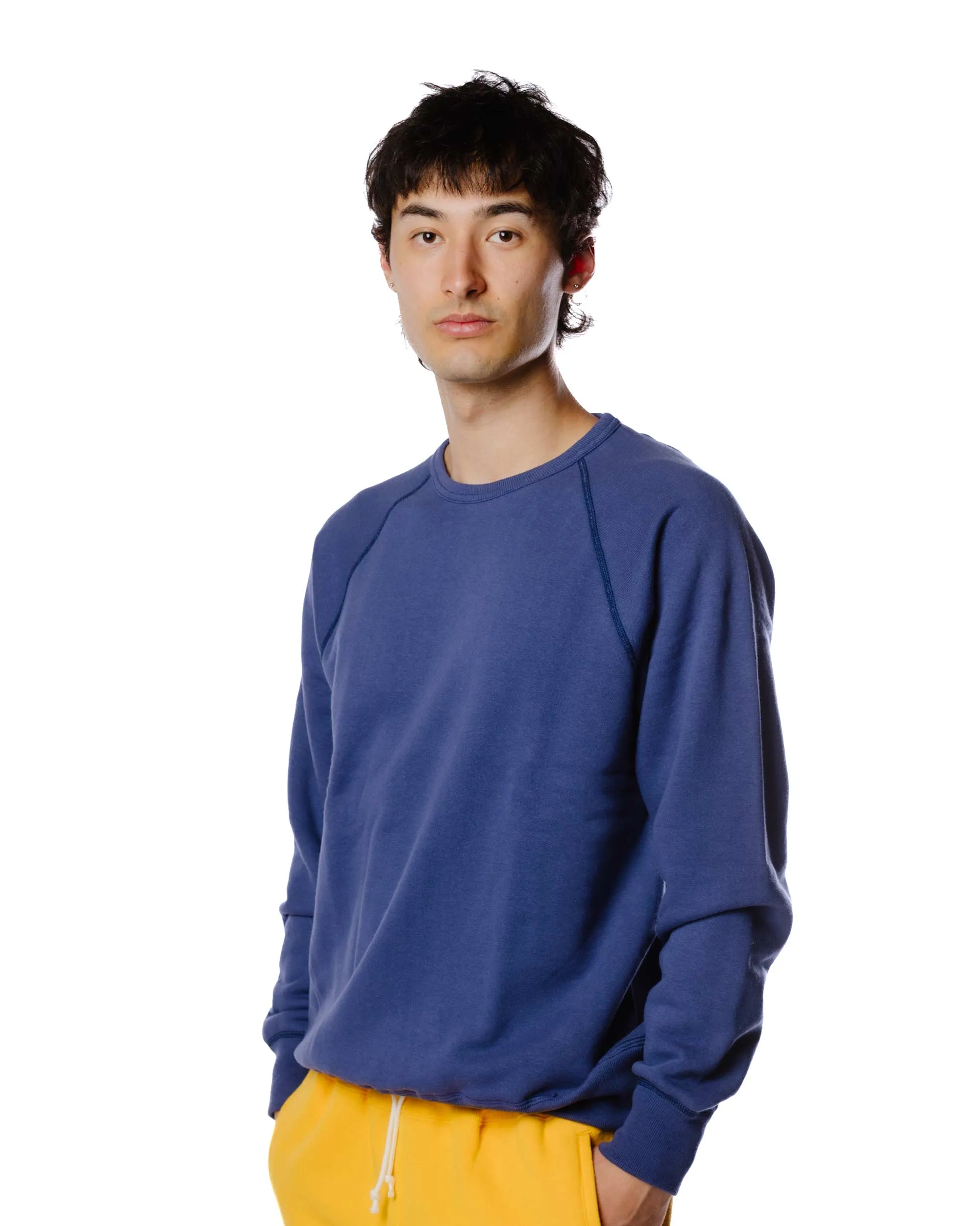 The Real McCoy's MC21018 9oz. Loopwheel Raglan Sleeve Sweatshirt MQ Navy