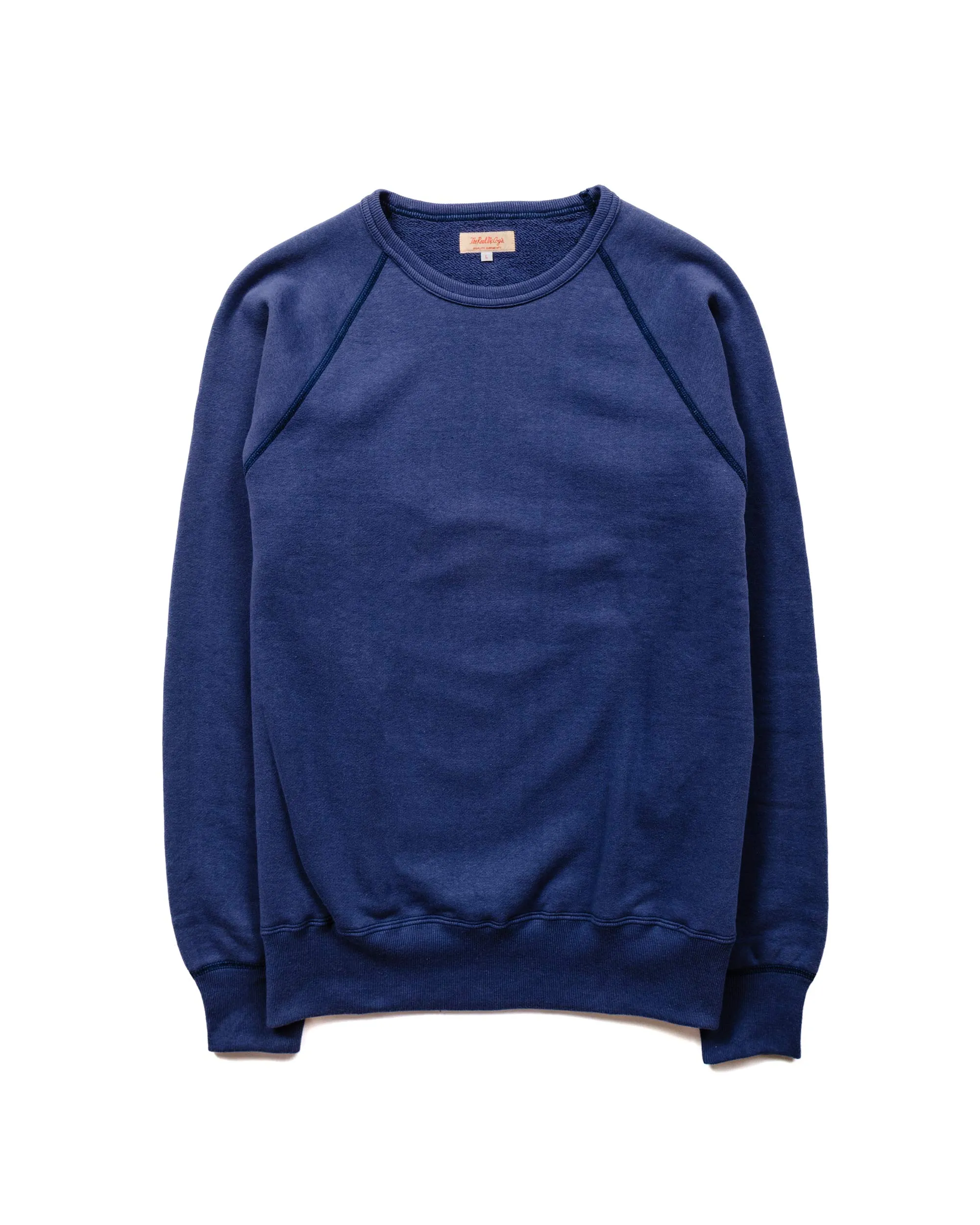 The Real McCoy's MC21018 9oz. Loopwheel Raglan Sleeve Sweatshirt MQ Navy