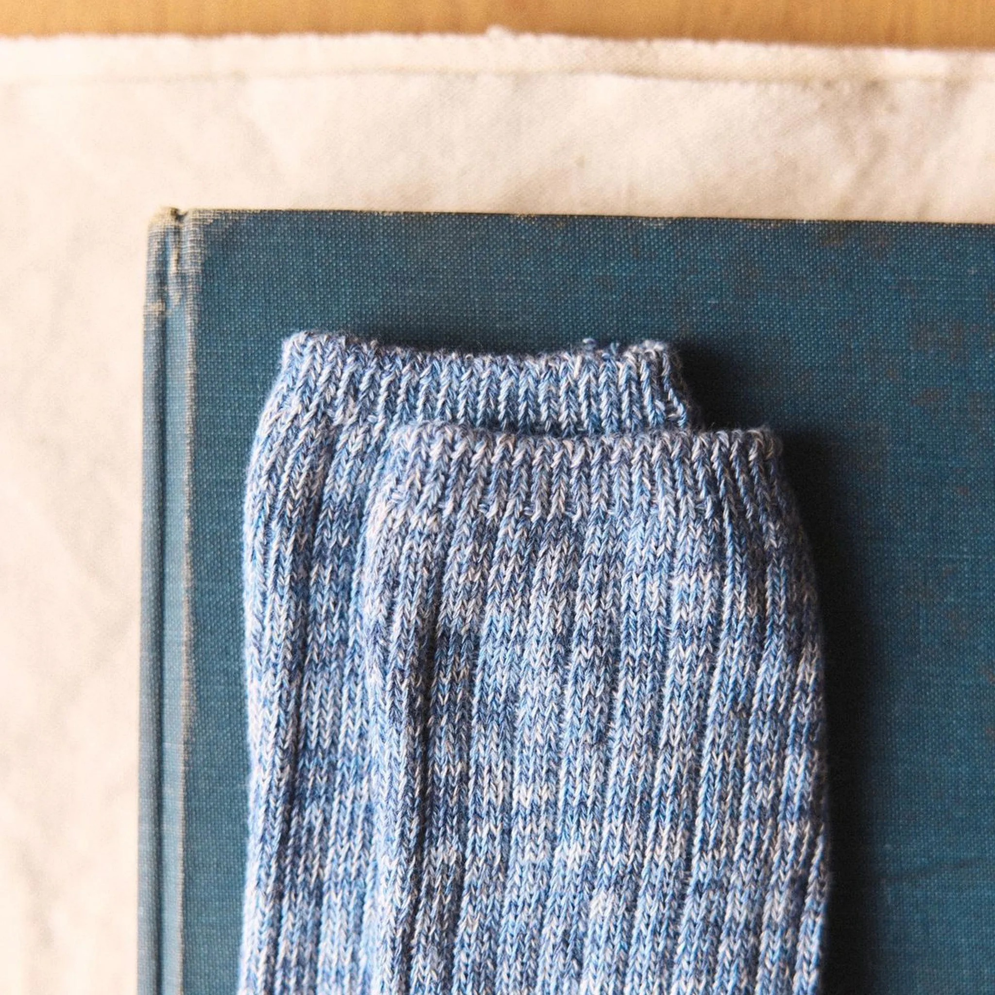 The Rib Sock in Blue Melange