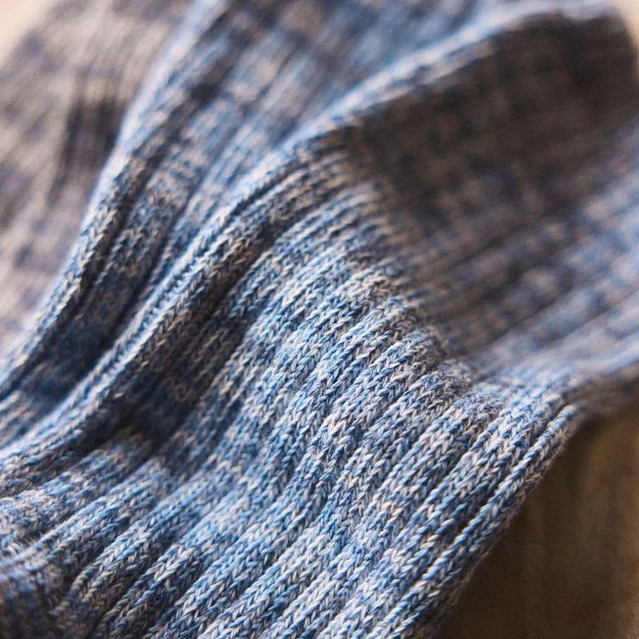 The Rib Sock in Blue Melange