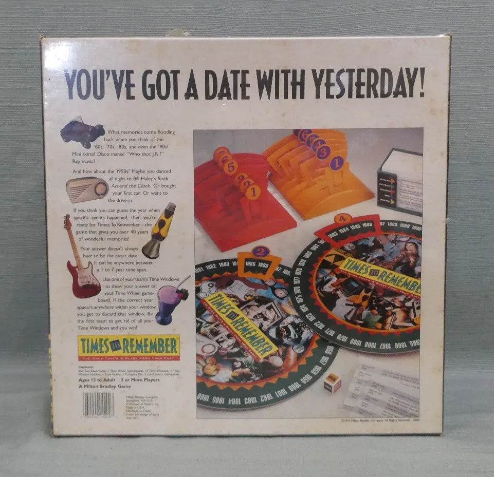 Times To Remember Board Game - NEW!