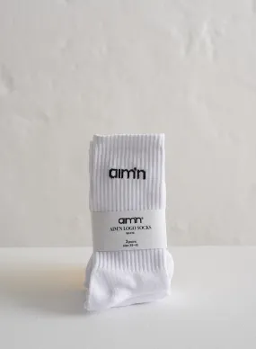 White aim'n Logo Socks 3-pack